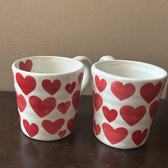 Set Of 2 Coffee Mugs Valentines Day Hearts Love New - Picture 3 of 3